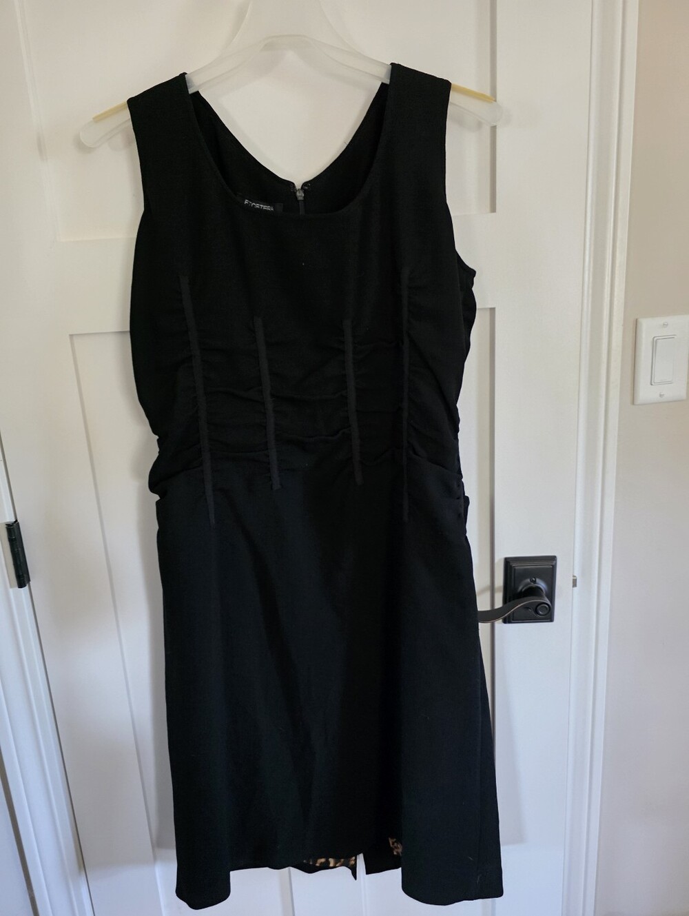 Etcetera Black Ruched Sleeveless Sheath Dress